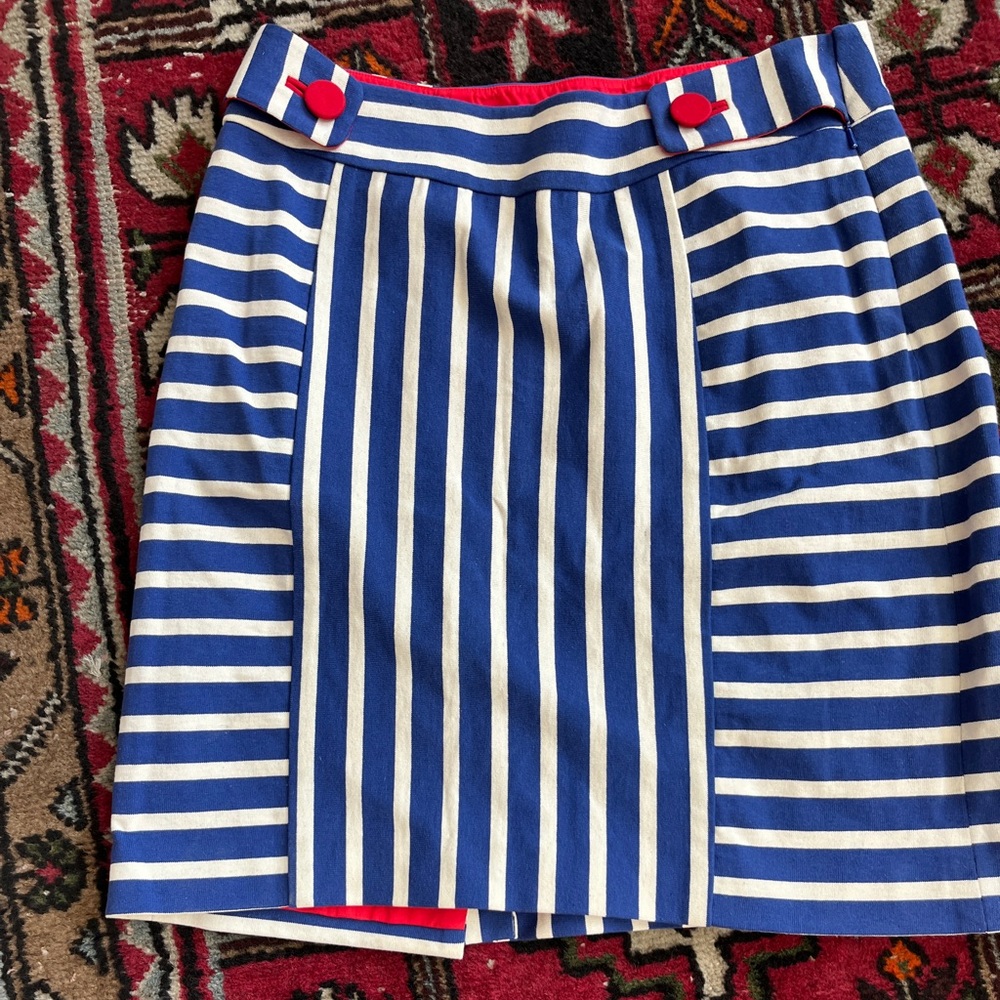 Christian Francis Roth Nautical Striped Mini Skirt in  Red,Blue & White Size 10